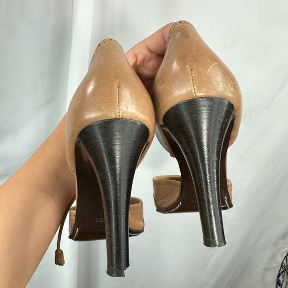 y2K Anne Klein tan oxford pointed toe heels size 8.5 - Picture 5 of 10